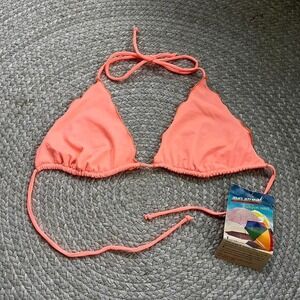 Sun Streak Newport News Peach Coral Scalloped Triangle Bikini Top NWT C0947 6